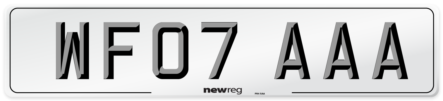 WF07 AAA Number Plate from New Reg